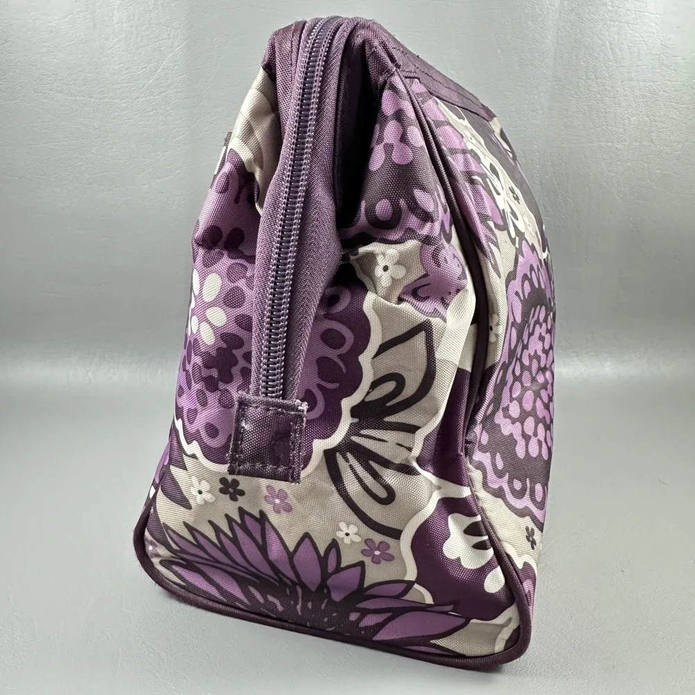 Thirty-One Glamour Case Plum Awesome Blossom Toiletry Cosmetic Travel Bag